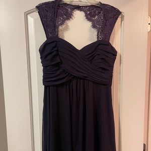 Deep Purple Lace & Chiffon Dress
